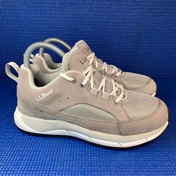 L.L BEAN COMFORT FITNESS WALKER Women`s Size 6M Grey White Suede Shoes 505864 - Picture 3 of 8